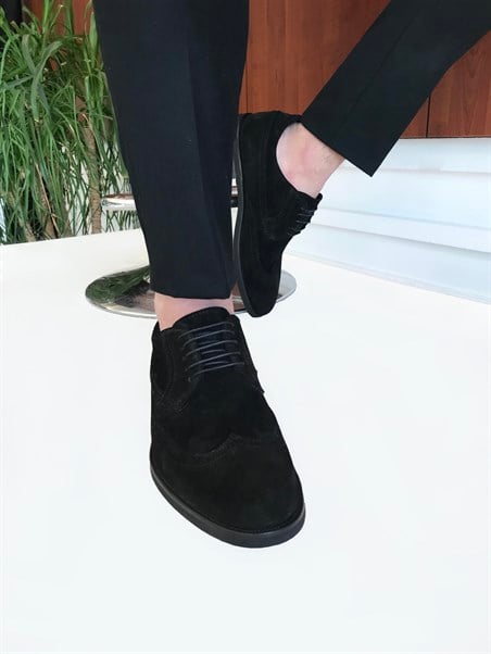 İtalyan stil iç dış naturel deri erkek ayakkabı Siyah T6726