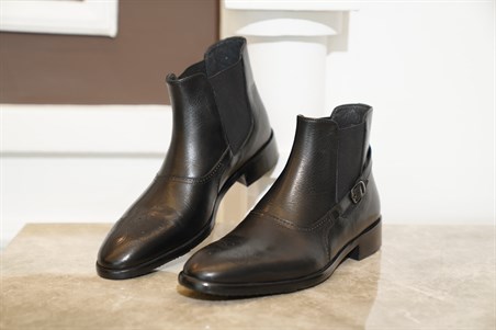 İtalyan stil iç dış naturel deri kışlık erkek bot ayakkabı siyah T4030