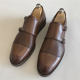 İtalyan stil iç dış naturel deri erkek ayakkabı Camel T5655
