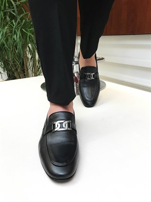 İtalyan Stil İç dış naturel deri erkek ayakkabı siyah T6763