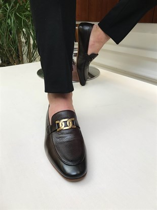 İtalyan Stil İç dış naturel deri erkek ayakkabı Kahverengi T6766