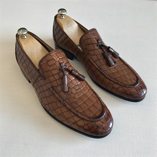 İtalyan stil iç dış naturel deri erkek ayakkabı camel T4025